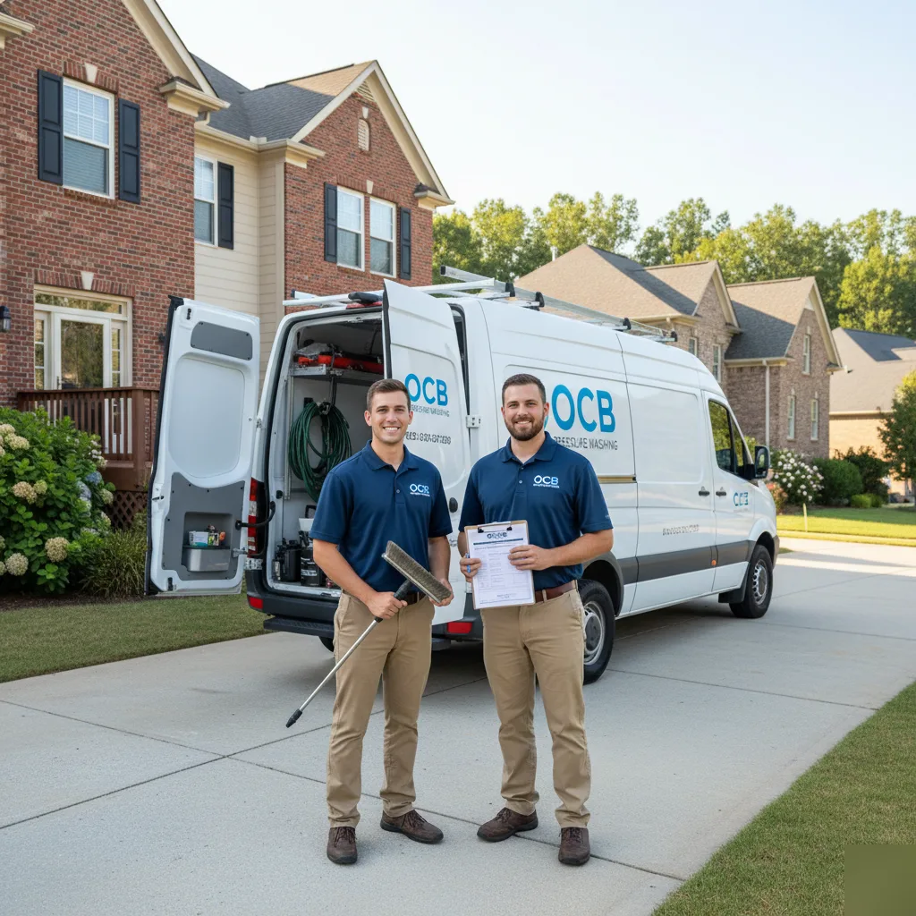 OCB Pressure Washing team and van serving Cumming GA and Forsyth County