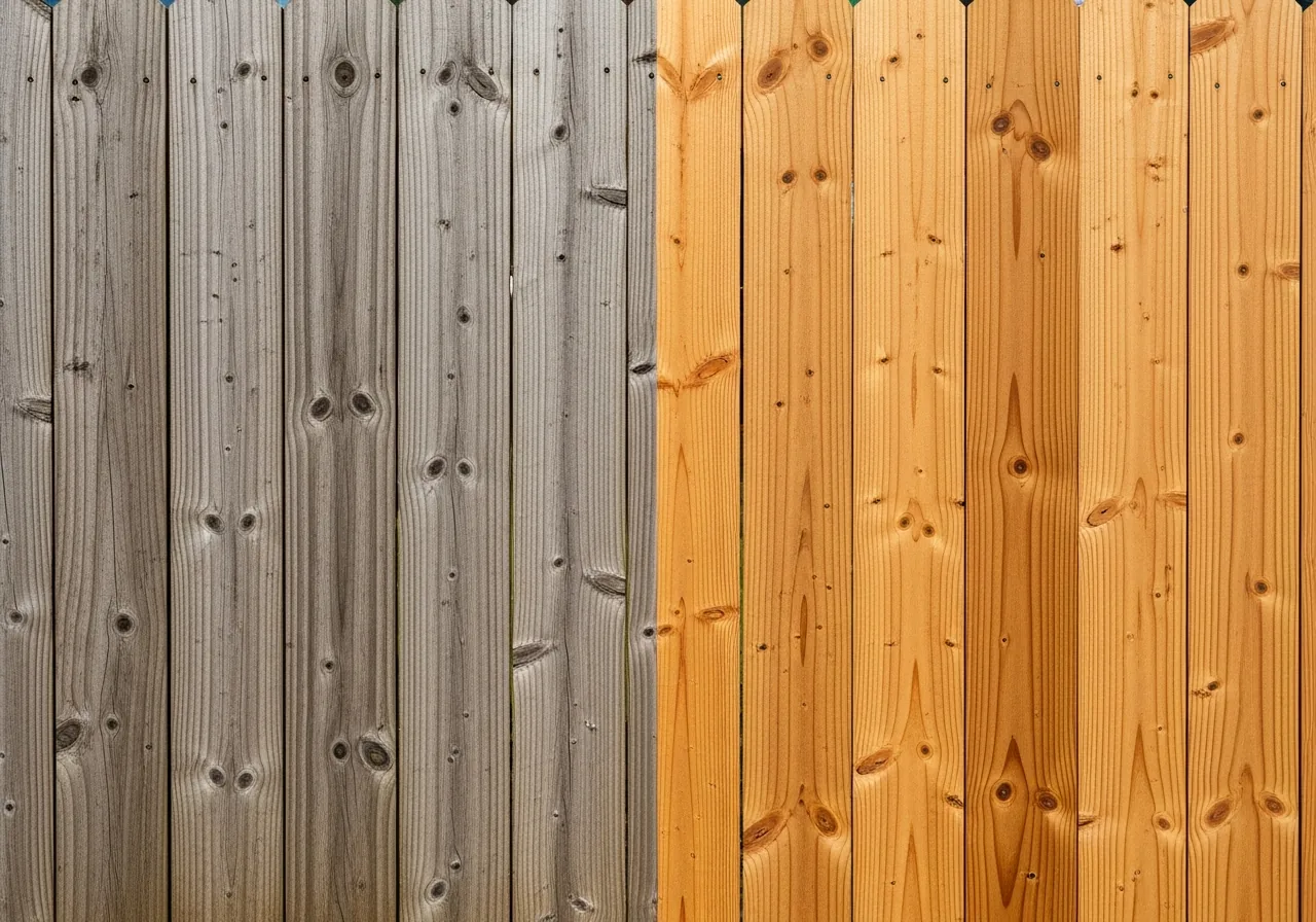 Cedar fence panel being washed in Cumming GA