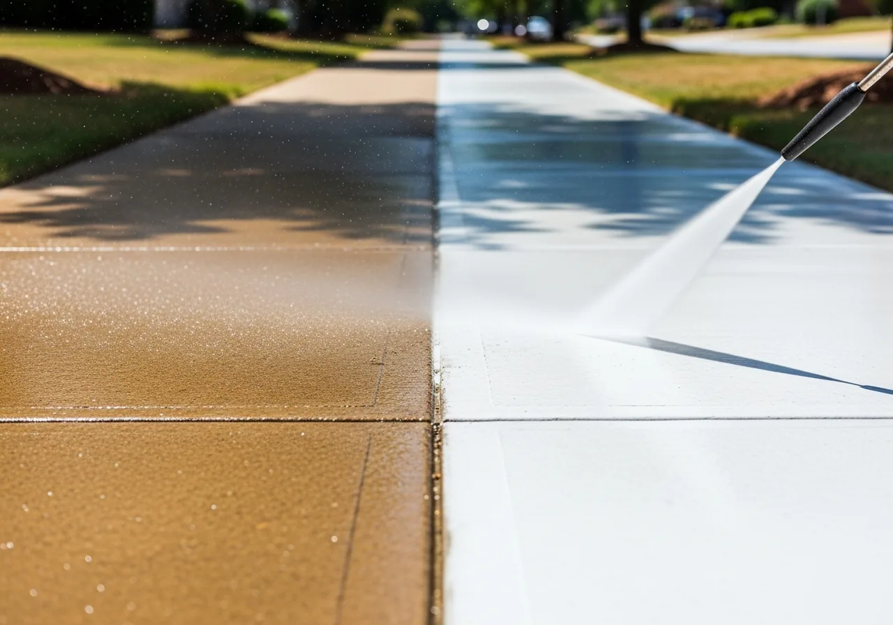 HOA sidewalk and curb pressure washing in Cumming GA