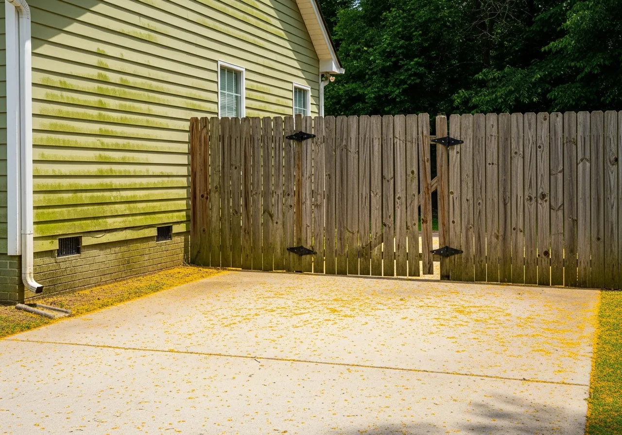 Cumming GA home exterior showing buildup needing maintenance