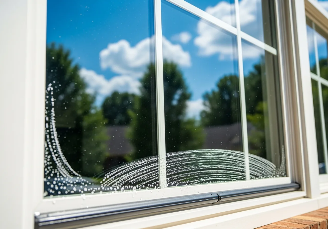 Streak-free clean exterior window with reflection in Cumming GA